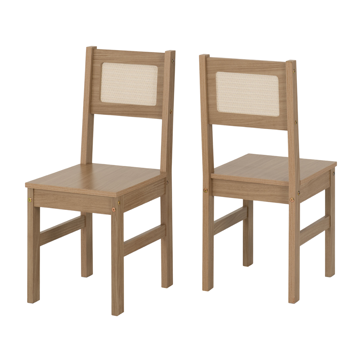 Santana 1+4 Dining Set - Light Oak/Rattan Effect