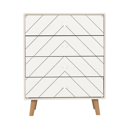 Dixie 4 Drawer Chest – Dusty Grey/White, Modern Bedroom Storage