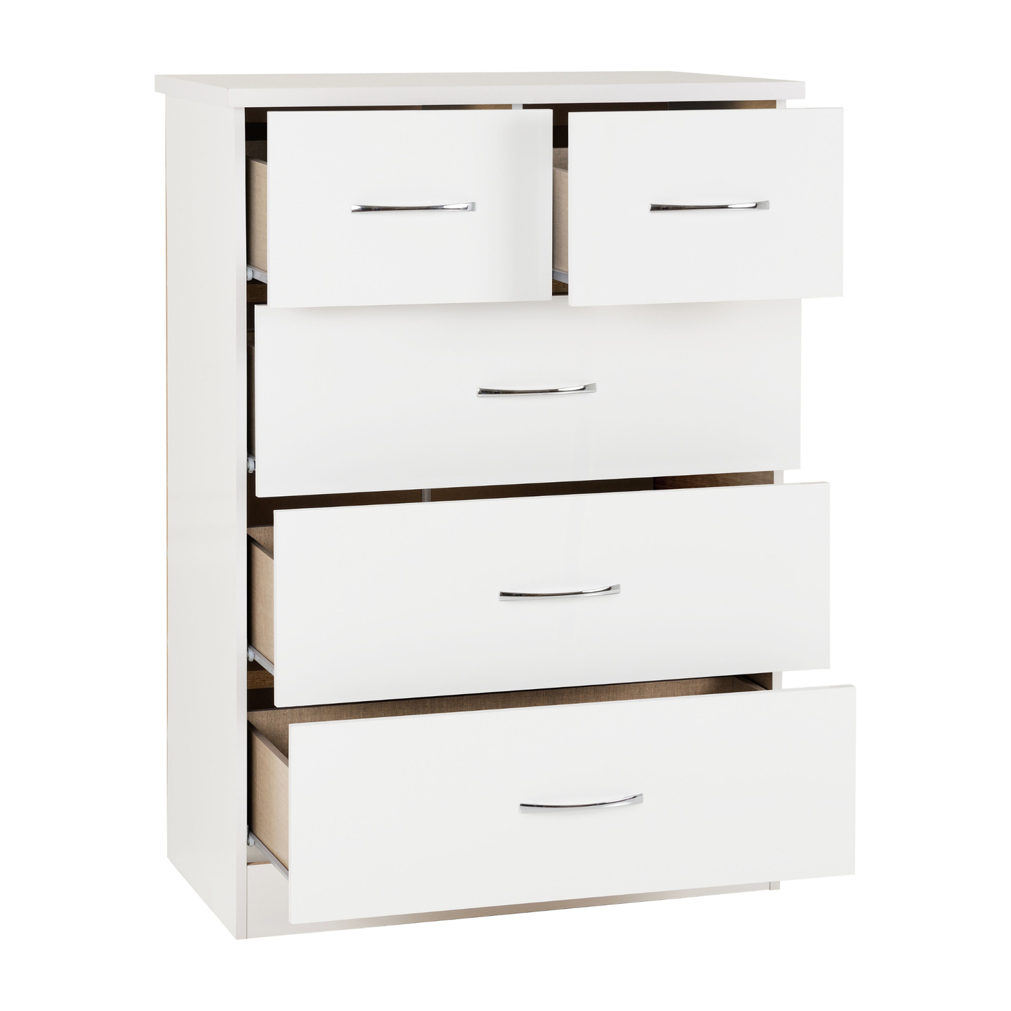 Nevada 4 Door 2 Drawer Wardrobe - White Gloss