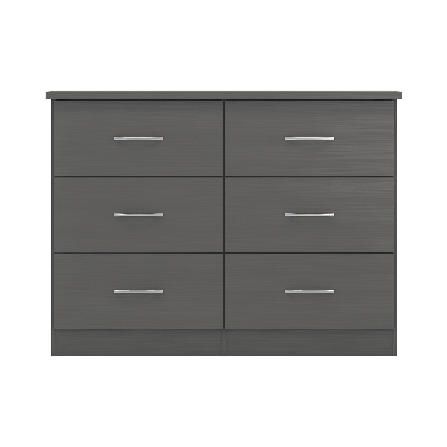 Nevada 6 Drawer Chest - 3D Effect Grey