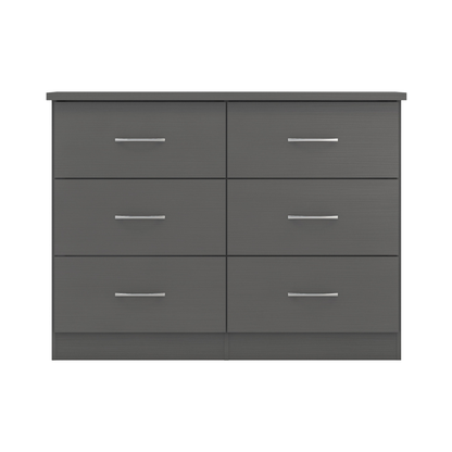Nevada 6 Drawer Chest - 3D Effect Grey
