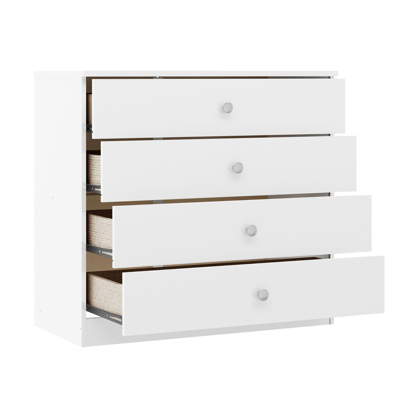 Denver Trio Set White Gloss Wardrobe Chest & Bedside