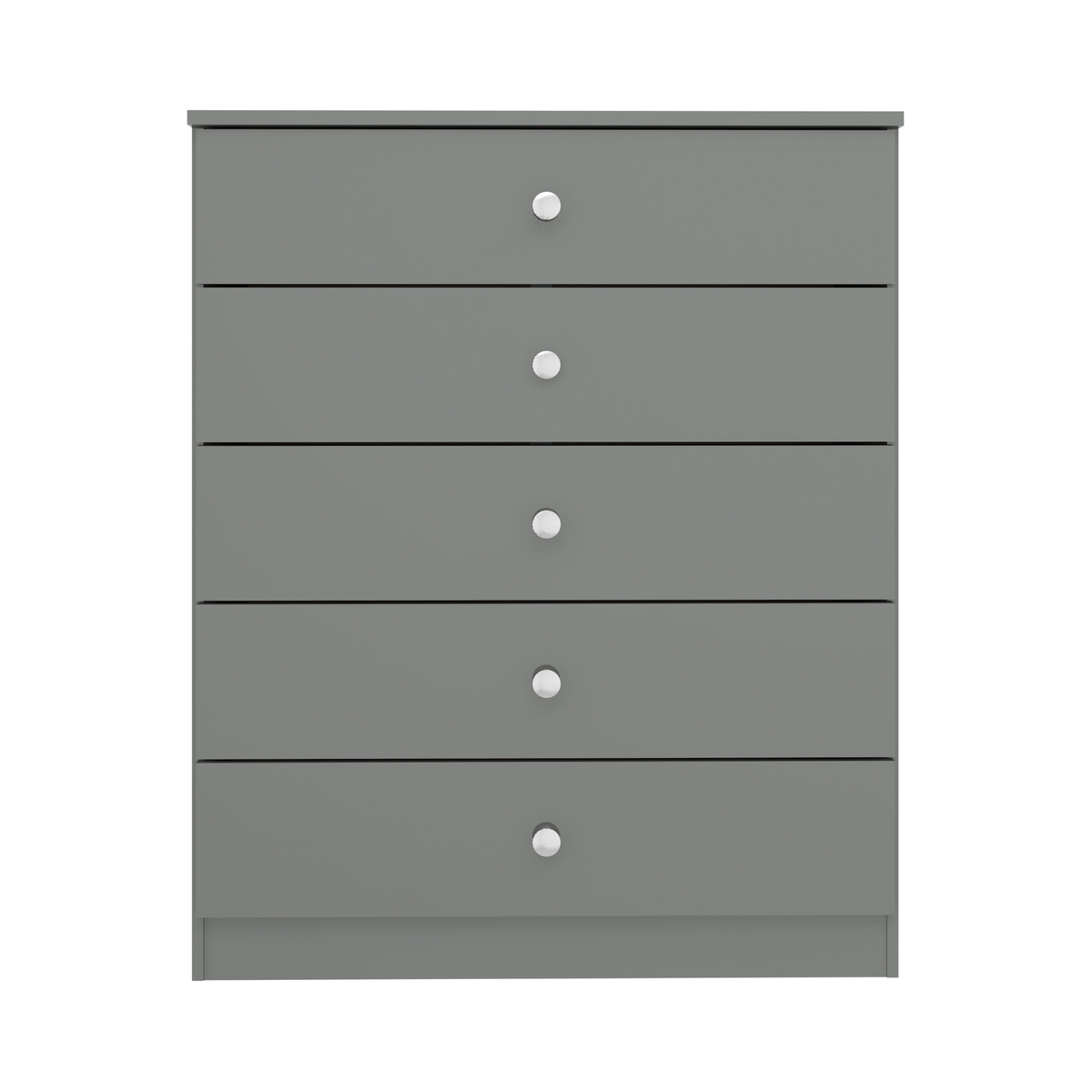 Denver 5 Drawer Chest – Grey Gloss, Modern Bedroom Storage