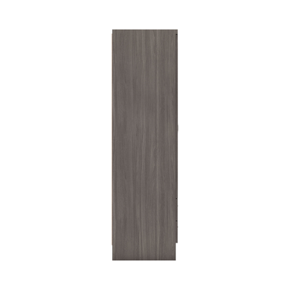 Nevada 4 Door 2 Drawer  Mirrored  Wardrobe - Black Wood Grain