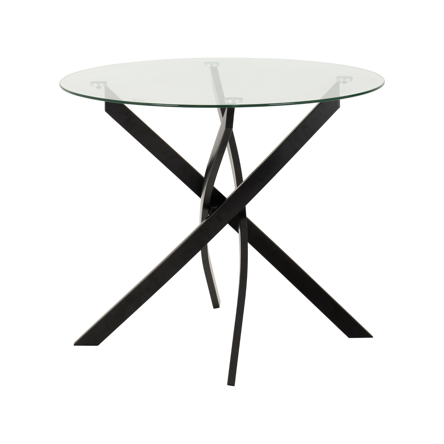 Sheldon Round Glass Top Dining Set - Clear Glass/Burnt Orange Velvet