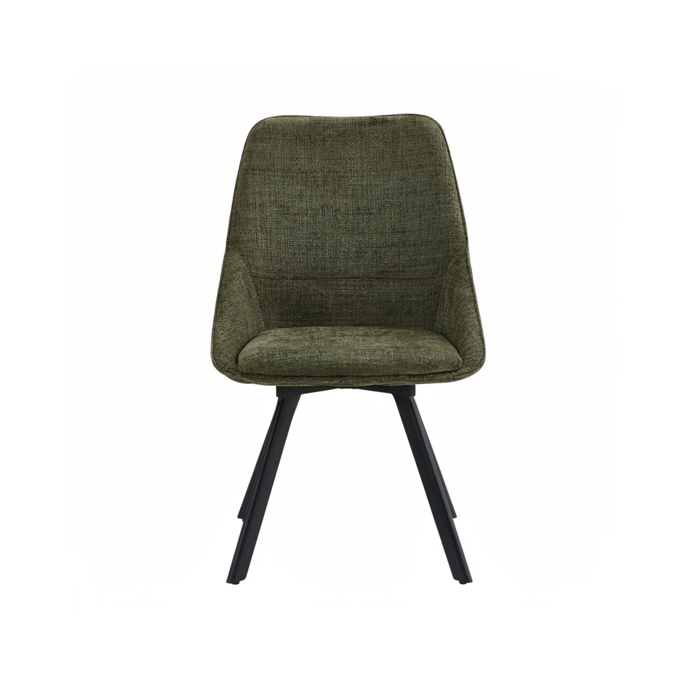 Myla Pack of 2 Swivel Dining Chairs – Green Chenille Fabric