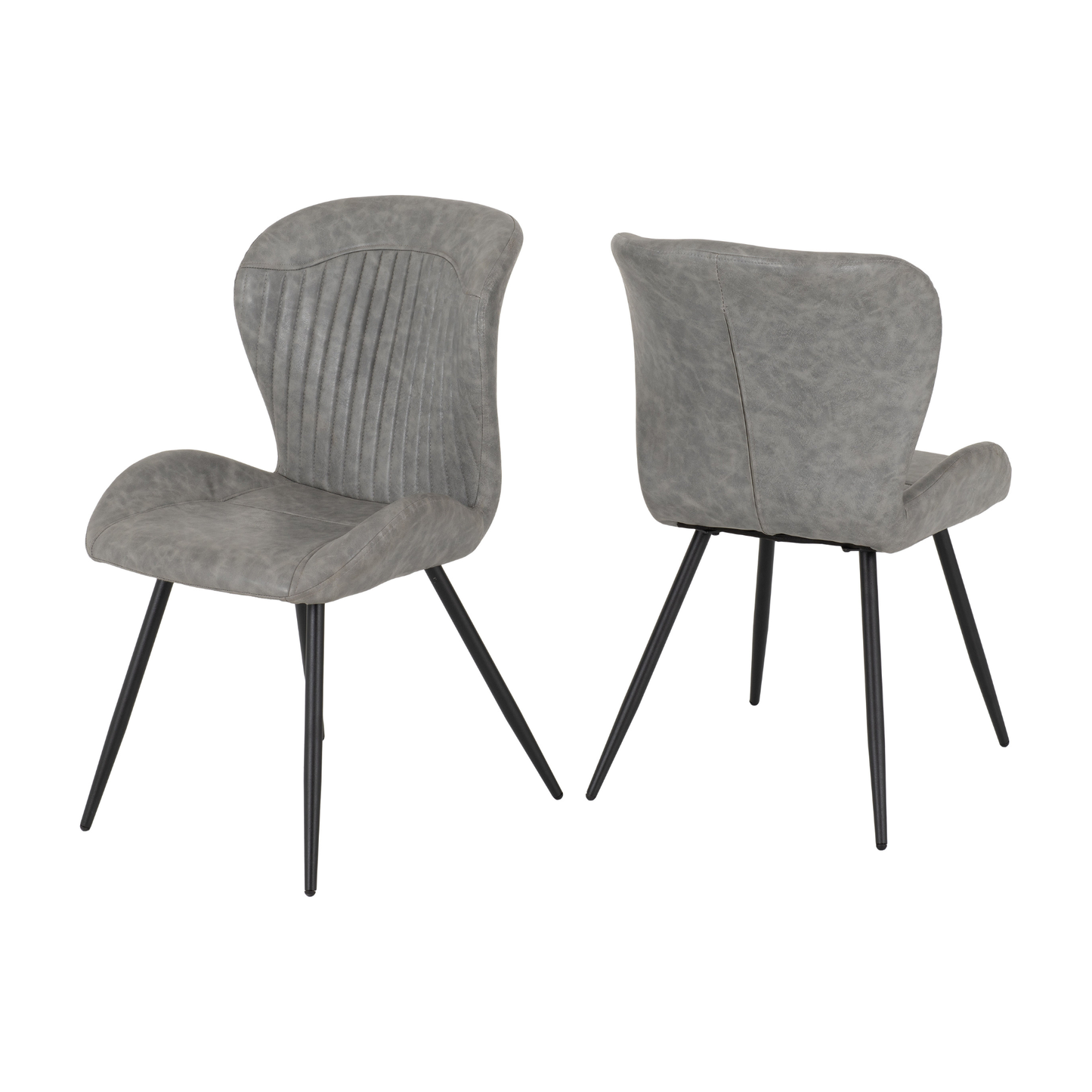 Treviso & Quebec Dining Set - Light Oak Effect/Grey Faux Leather