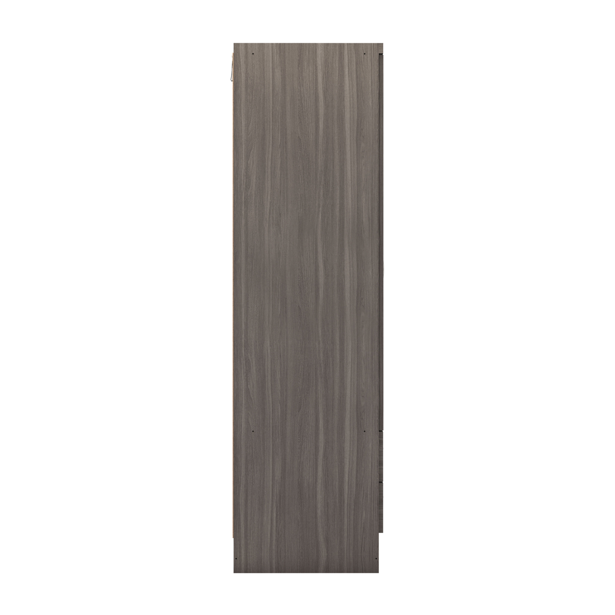 Nevada 3 Door 2 Drawer Mirrored Wardrobe - Black Wood Grain