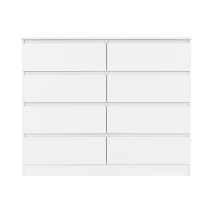 Malvern 8 Drawer Chest – White, Modern Storage Solution