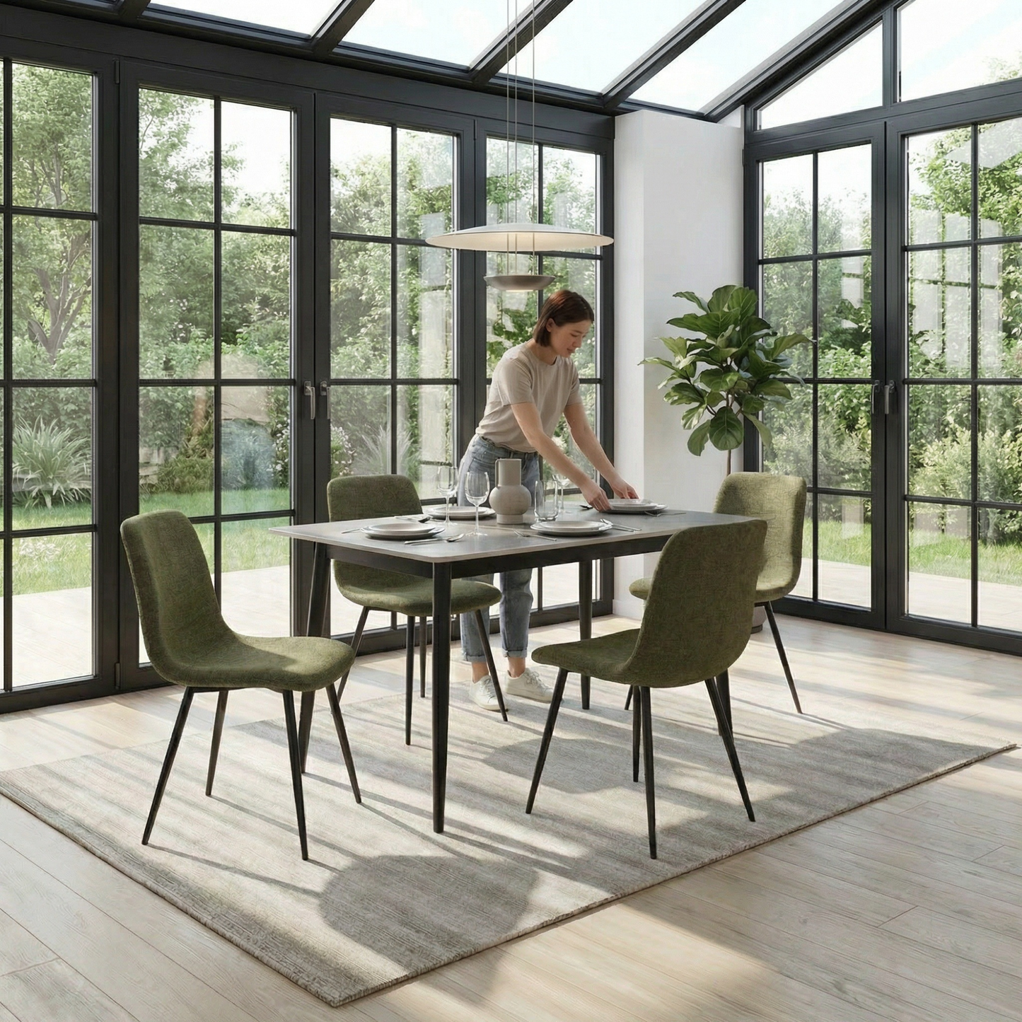 Nova Sintered Stone Dining Table 110x60cm – Grey Marble