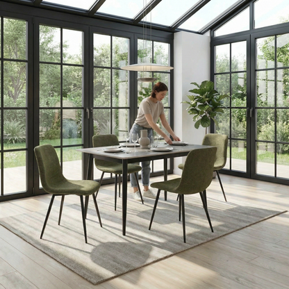 Nova Sintered Stone Dining Table 110x60cm – Grey Marble
