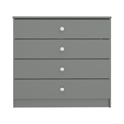 Denver 4 Drawer Chest – Grey Gloss, Stylish Bedroom Storage
