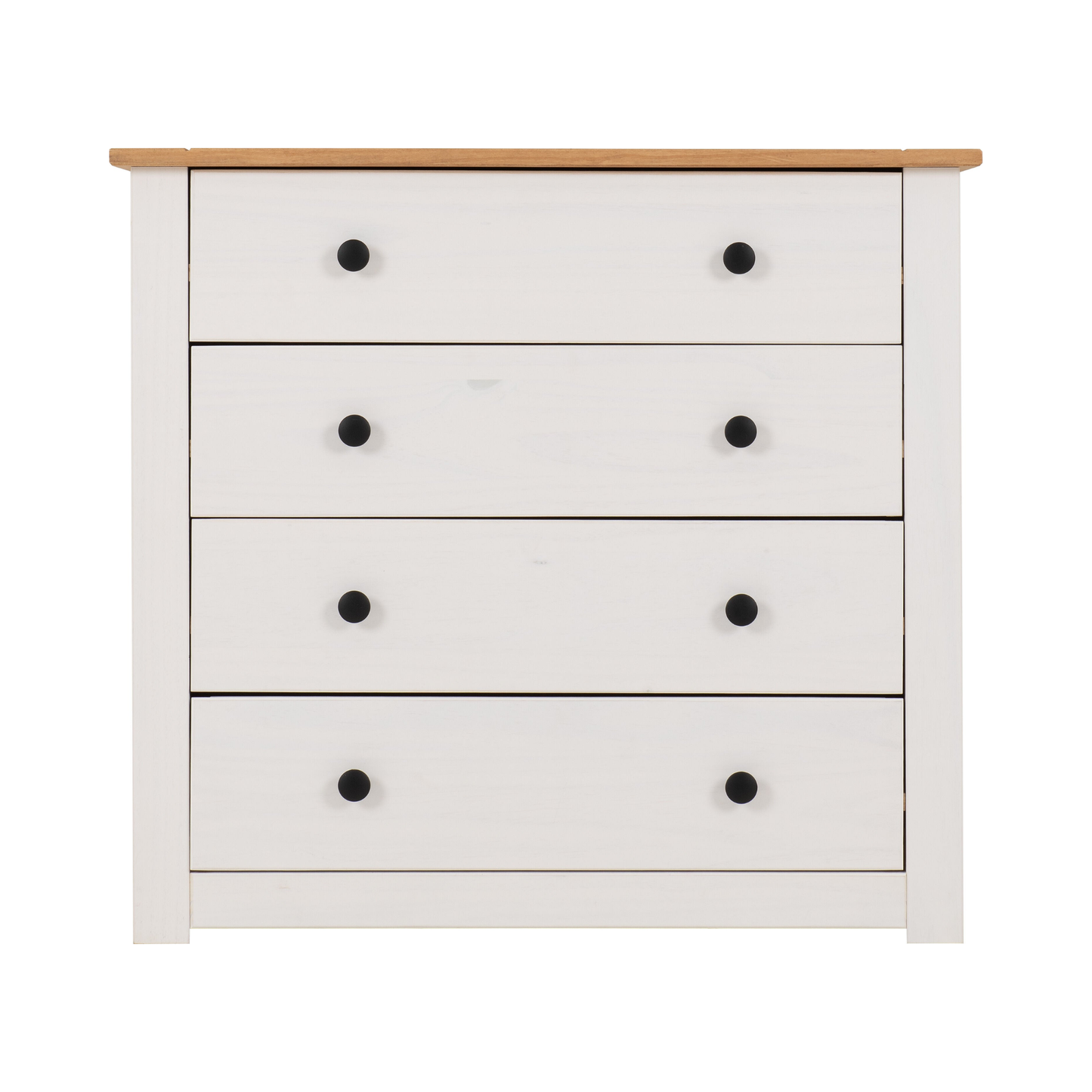 Panama 4 Drawer Chest - White/Natural Wax