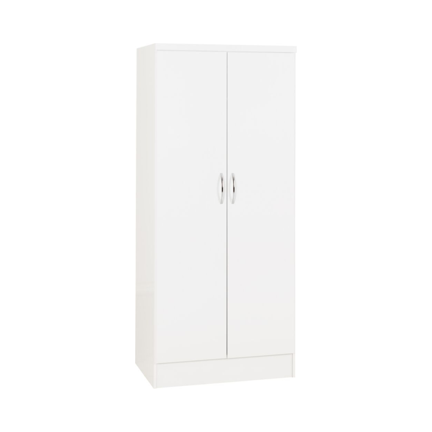 Nevada 2 Door All Hanging Wardrobe – White Gloss