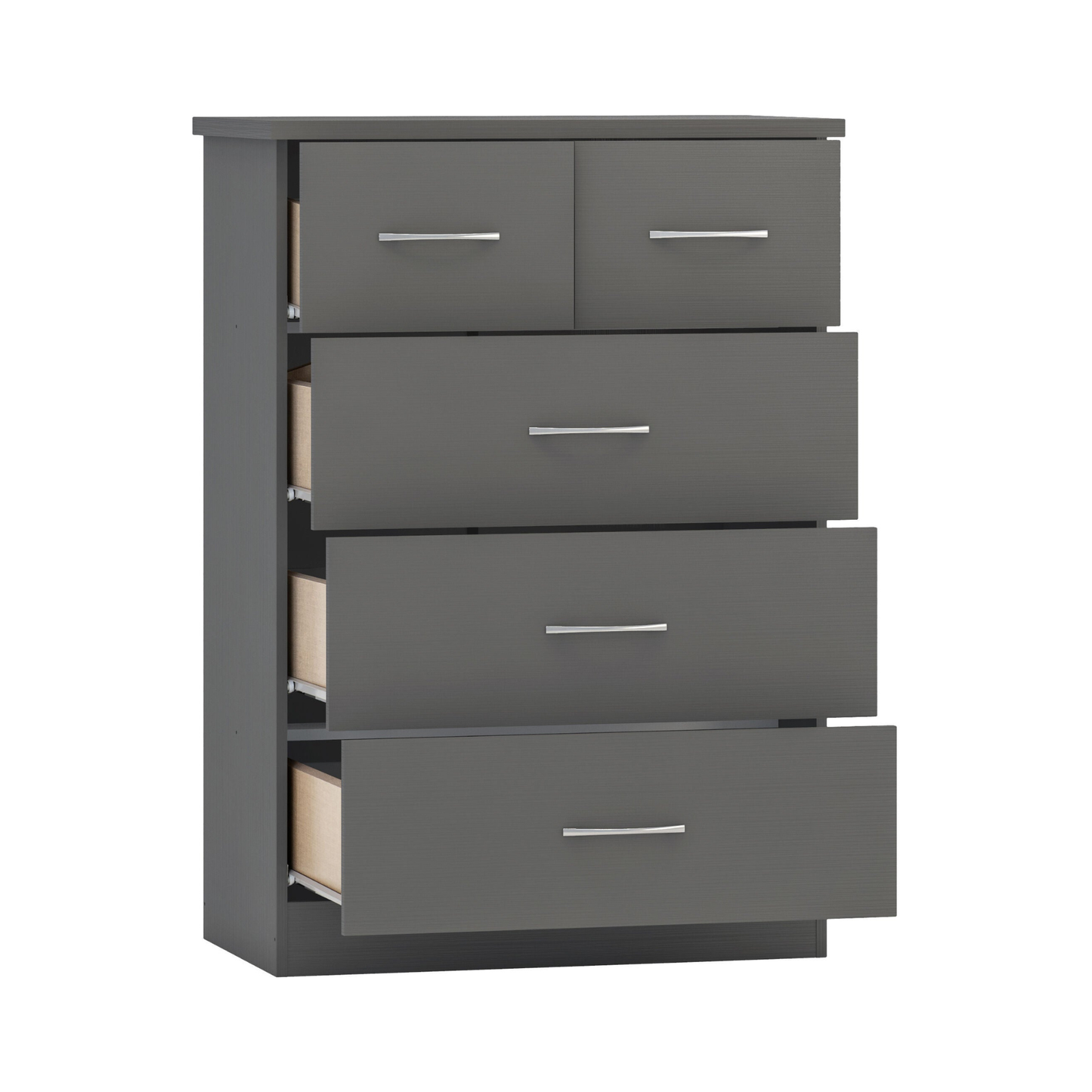 Nevada 4 Door 2 Drawer Wardrobe - 3D Effect Grey