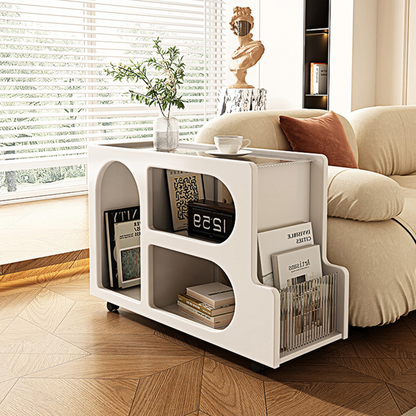 Adrian Side Table With Magazine Rack, Solid Wood
