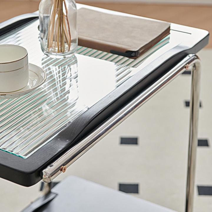 Demetrius Side Table With Trolleys, Black £419.00