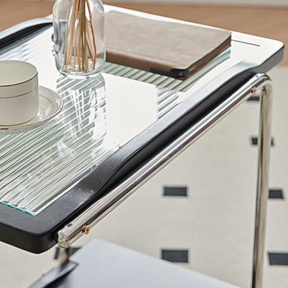 Demetrius Side Table With Trolleys, Black £419.00