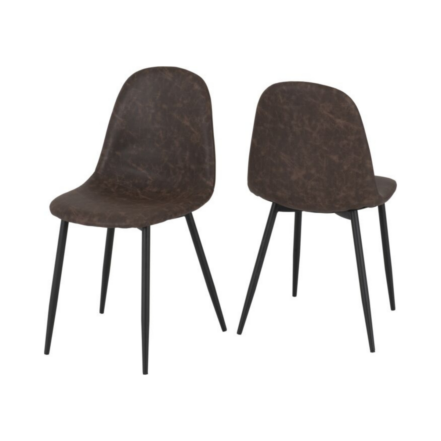 Athens Dining Chair (Set of 2) – Brown Faux Leather