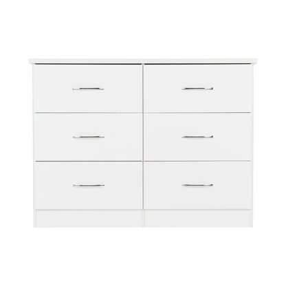 Nevada 6 Drawer Chest - White Gloss