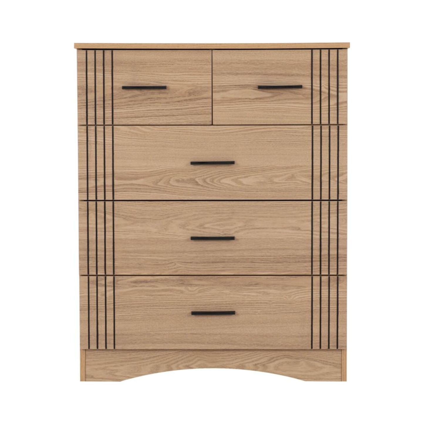 Tessa 3+2 Drawer Chest - Natural Oak Effect Storage
