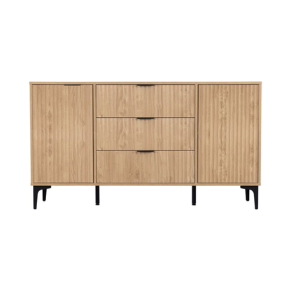 Miami 2 Door 3 Drawer Sideboard – Oak Effect/Black