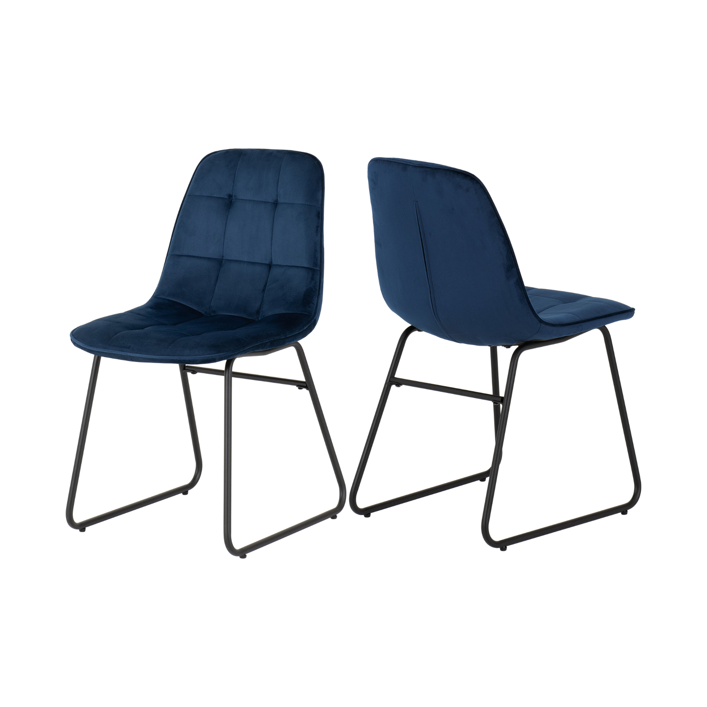 Athens Dining Set with 4 Lukas Chairs - Oak & Sapphire Velvet