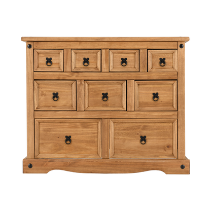 Corona Merchant Chest – Distressed Waxed Pine, Multi-Drawer Storage