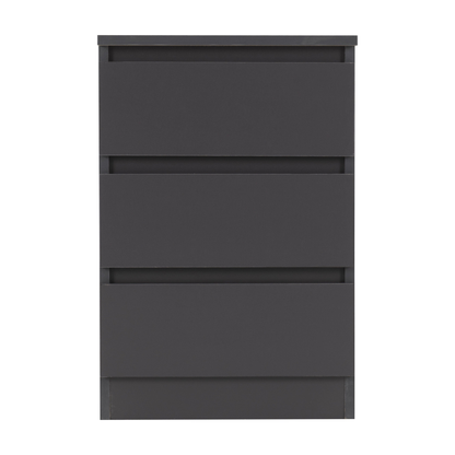 Malvern 3 Drawer Bedside x2 – Grey Storage
