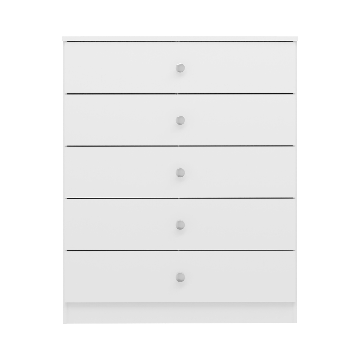 Denver 5 Drawer Chest – White Gloss, Modern Bedroom Storage