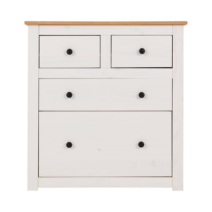 Panama 2+2 Drawer Chest - White/Natural Wax