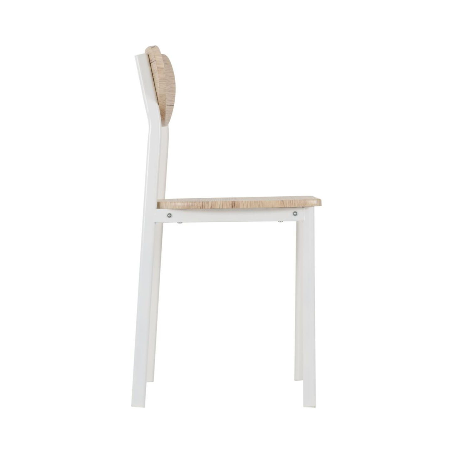 Riley Dining Chair Set - White/Light Oak Effect Veneer (Pair)