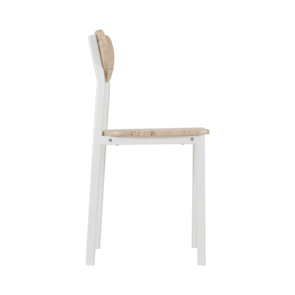 Riley Dining Chair Set - White/Light Oak Effect Veneer (Pair)