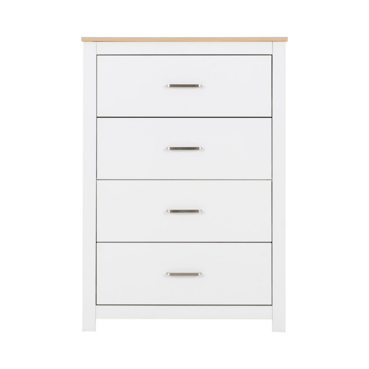 Portland 4 Drawer Chest - White/Oak Effect