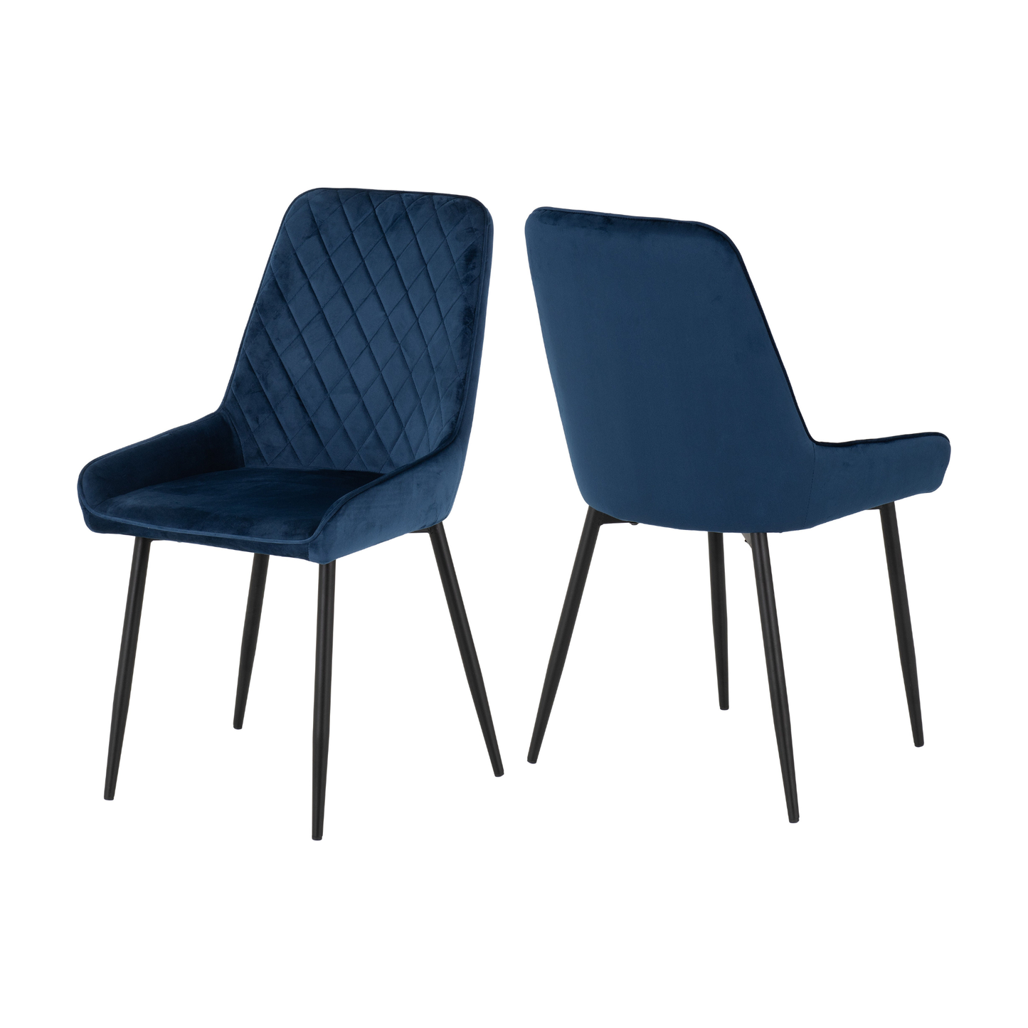 Modena & Avery Dining Set - Cream/Sapphire Blue Velvet (4 Chairs)
