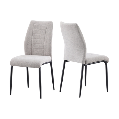 Modena & Chilton Dining Set - Cream/Grey Fabric (4 Chairs)