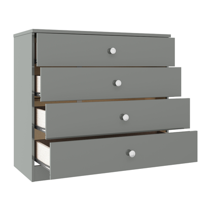 Denver 3 Door Wardrobe Bedroom Set Grey Gloss