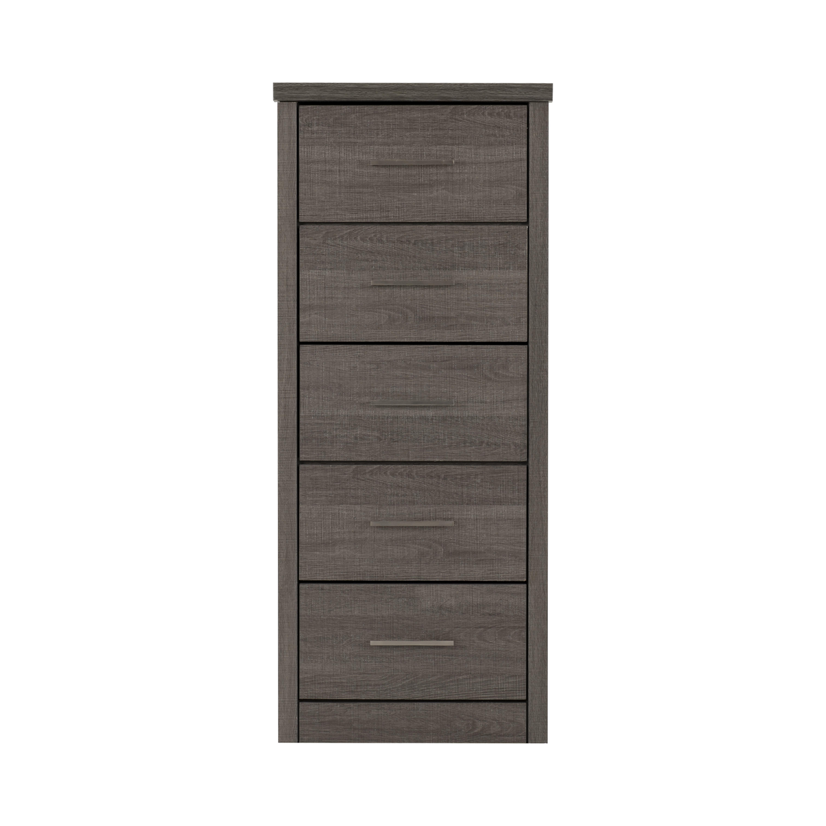 Lisbon 5 Drawer Narrow Chest – Black Wood Grain, Modern Storage