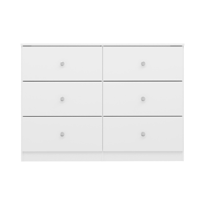 Denver 6 Drawer Chest – White Gloss, Stylish Bedroom Storage