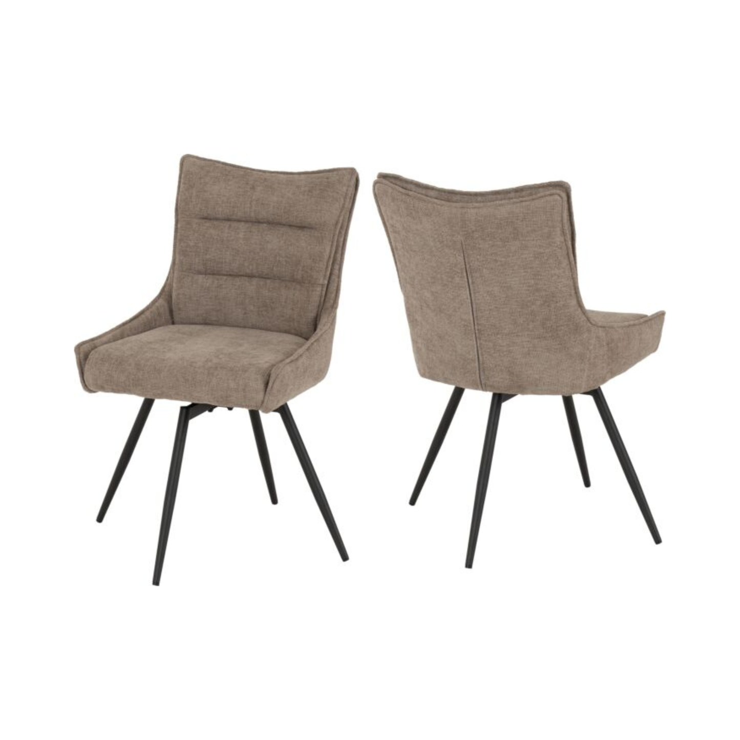Lewis Swivel Dining Chair - Fawn Fabric (Set of 2)
