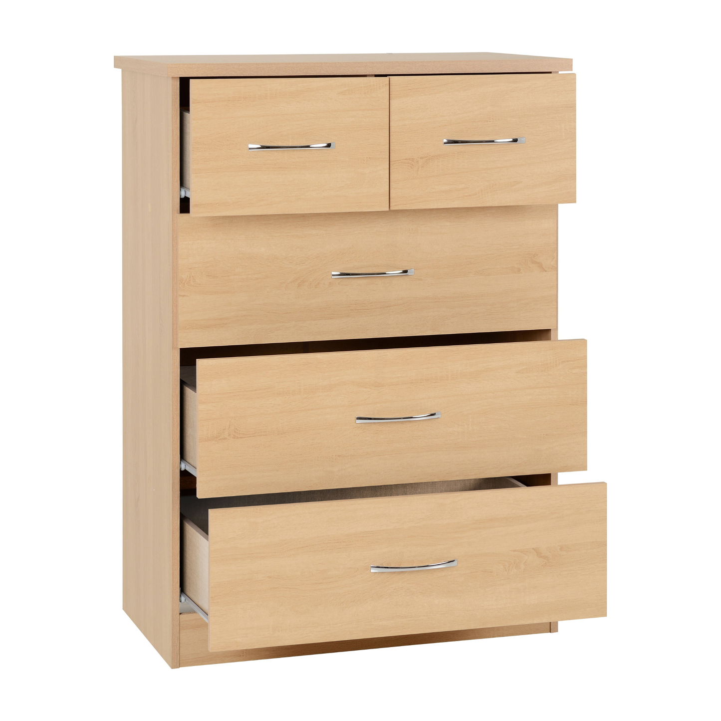 Nevada 3 Door 2 Drawer Wardrobe - Sonoma Oak Effect