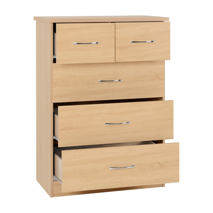 Nevada 3 Door 2 Drawer Wardrobe - Sonoma Oak Effect