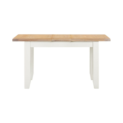 Windsor Extending Dining Table in Ivory & Oak – 120–150cm