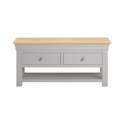 Bordeaux 2 Drawer Coffee Table - Pebble Grey/Oak