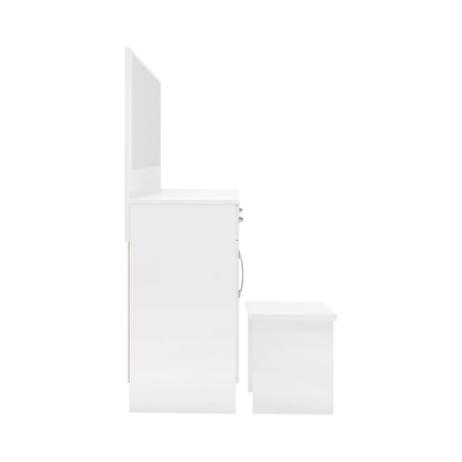 Nevada Vanity/Dressing Table Set - White Gloss