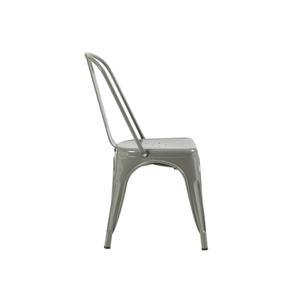 Bistro Pack of 4 Silver Metal Chairs