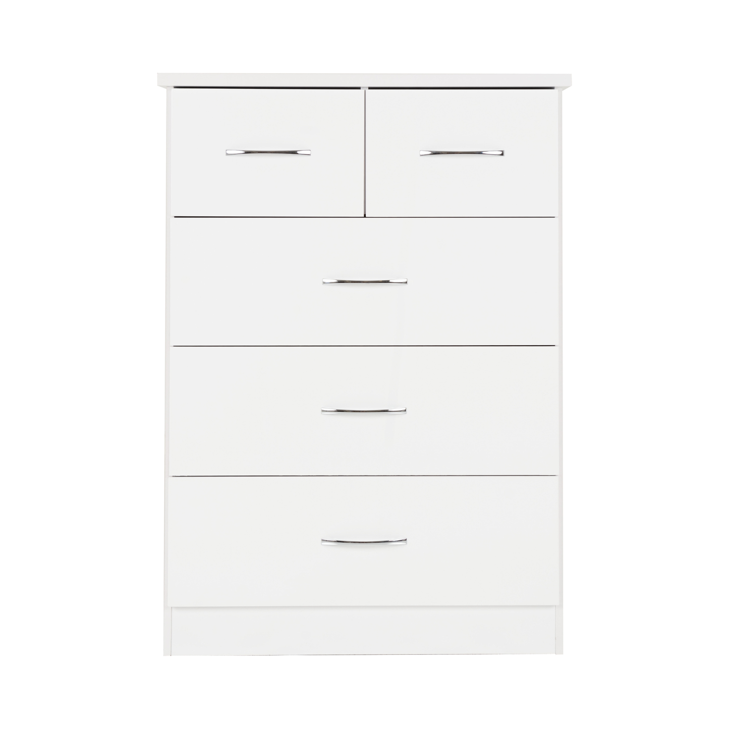 Nevada 3+2 Drawer Chest - White Gloss
