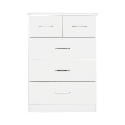 Nevada 3+2 Drawer Chest - White Gloss