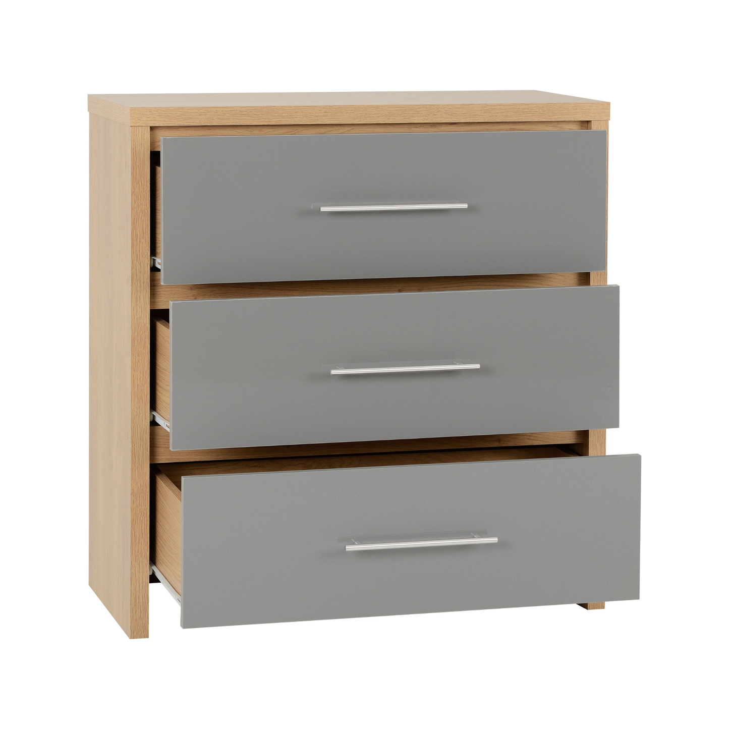 Seville Bedroom Set - Grey Gloss/Light Oak Effect Veneer