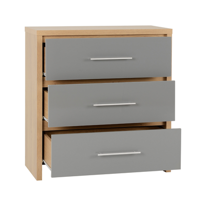 Seville Bedroom Set - Grey Gloss/Light Oak Effect Veneer